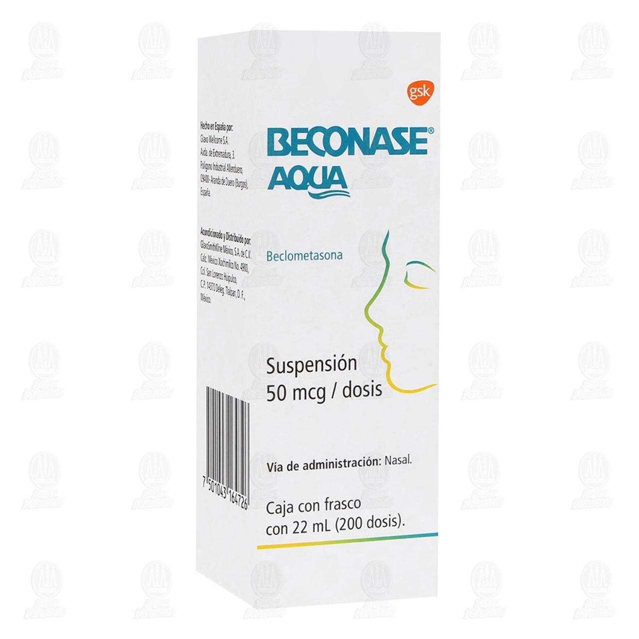 Beconase Aqua 50 mcg/Dosis Suspensi&oacute;n, 22 ml. image number 0