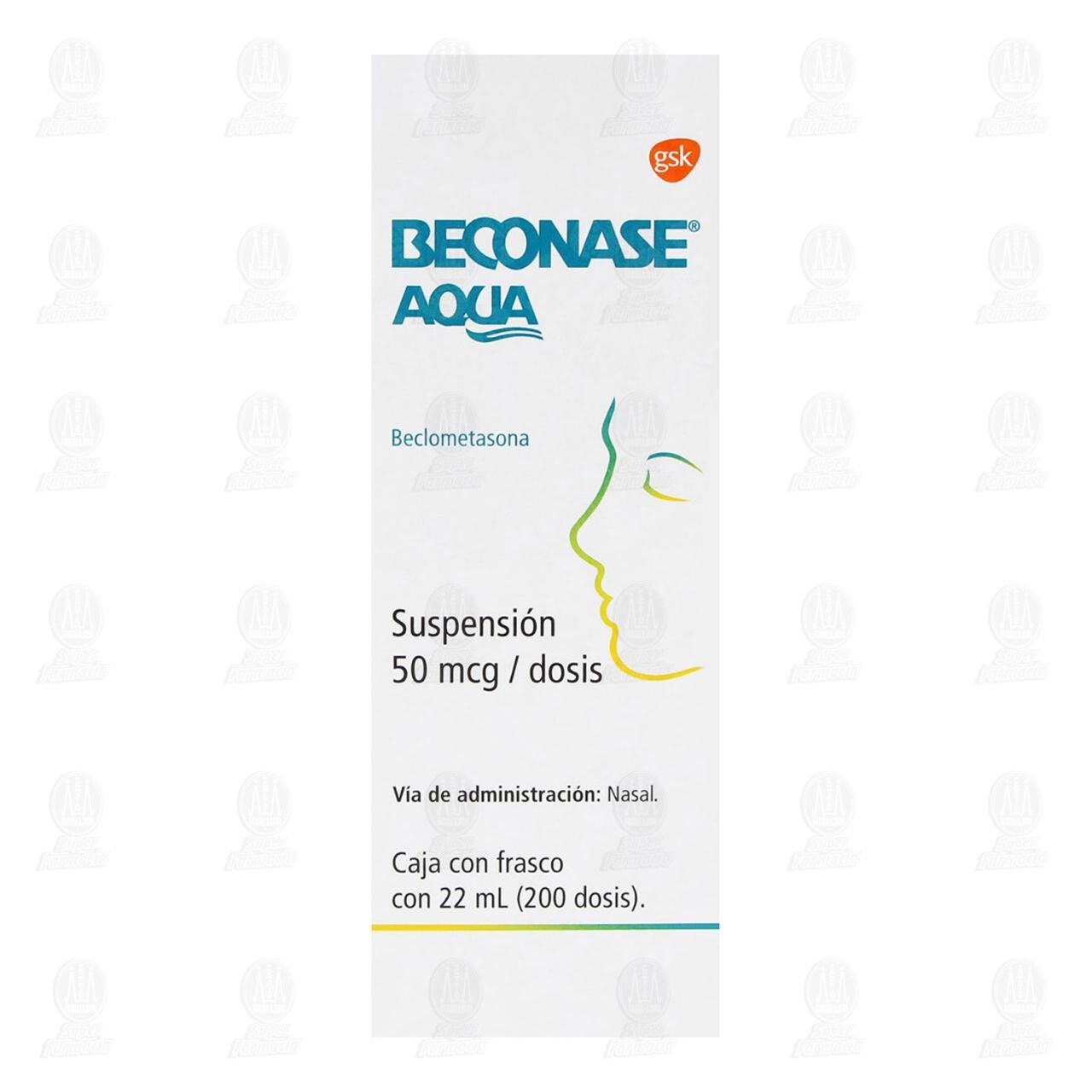 Beconase Aqua 50 mcg/Dosis Suspensi&oacute;n, 22 ml. image number 1