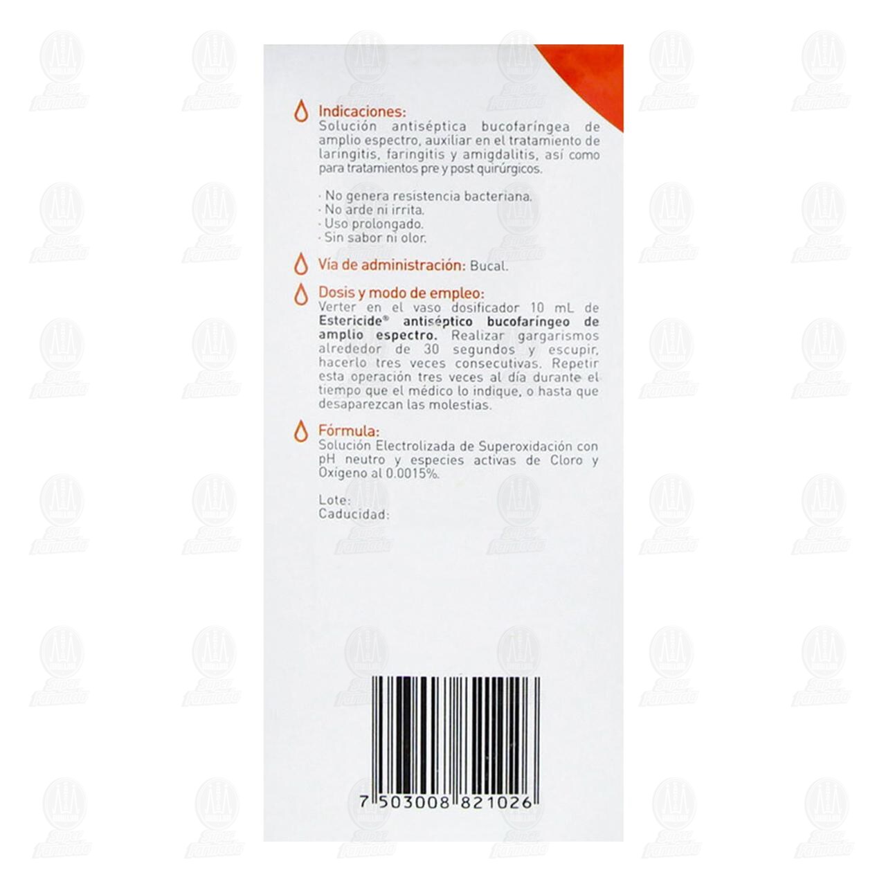 Estericide Bucofar&iacute;ngeo de Alto Espectro Soluci&oacute;n, 240 ml. image number 2