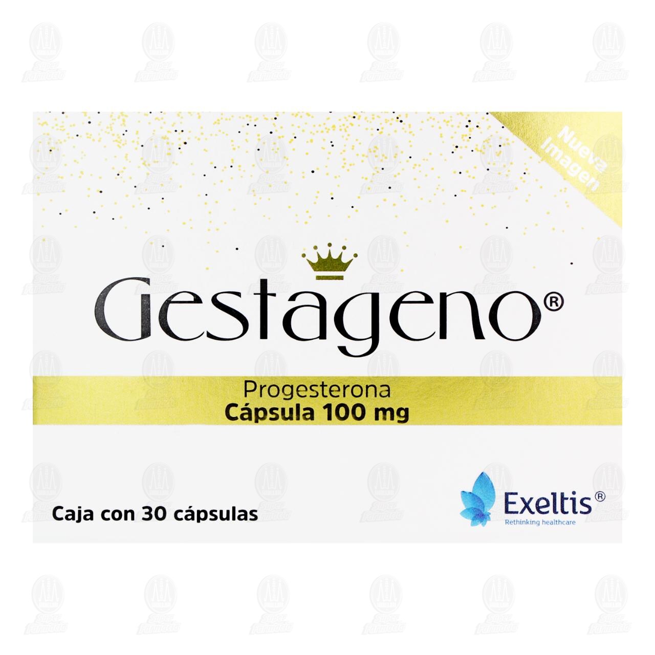 Gestageno 100 mg, 30 Cápsulas. image number 1