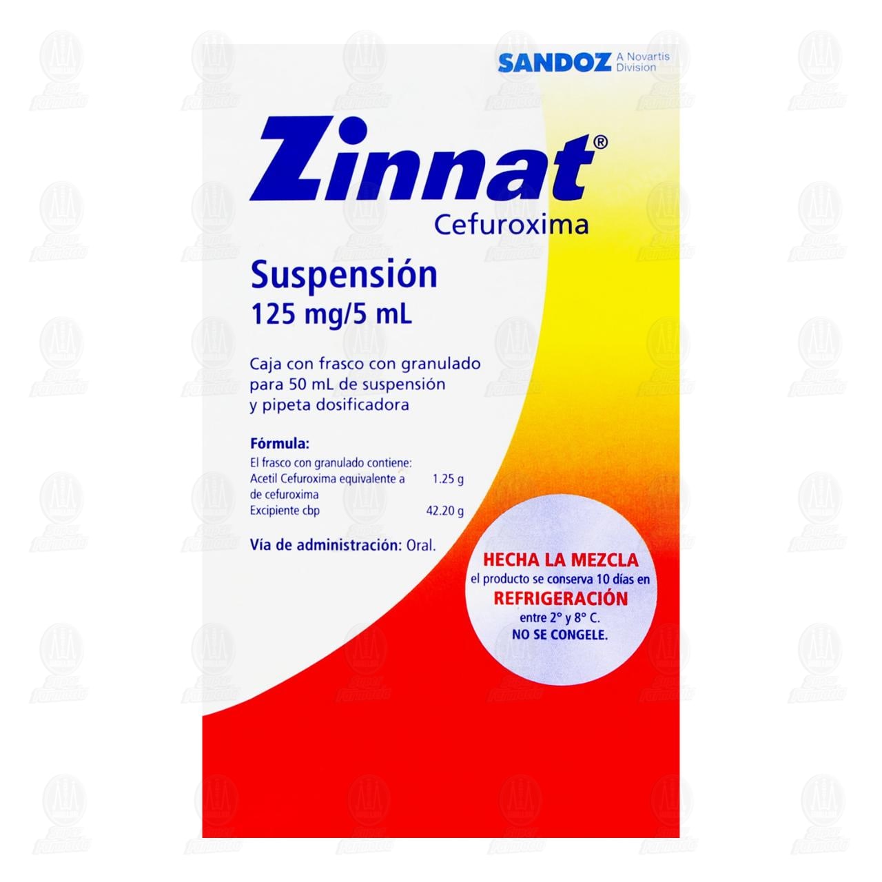 Zinnat 125mg/5ml Suspensi&oacute;n, 50 ml. image number 2