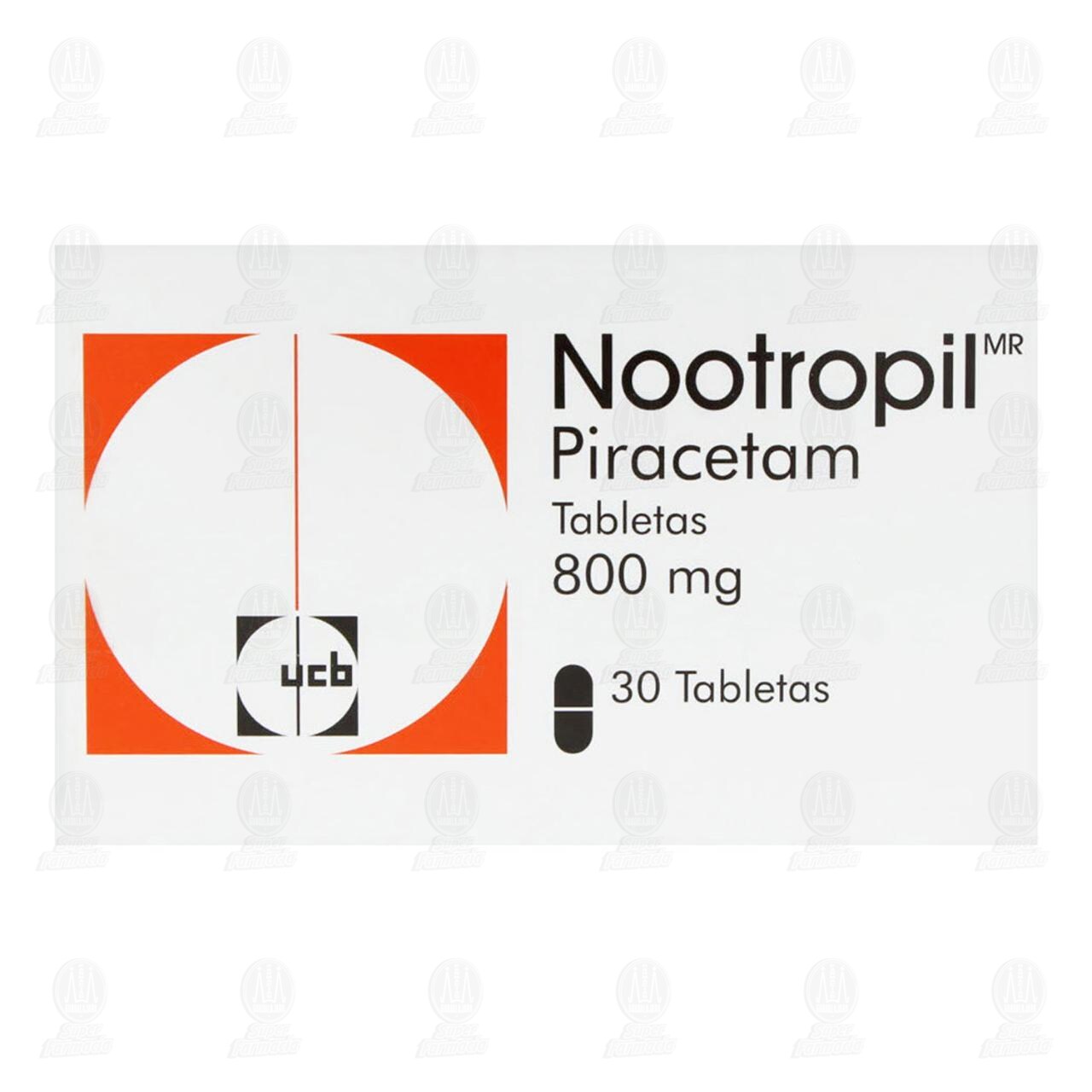 Nootropil 800 mg, 30 Tabletas. image number 1