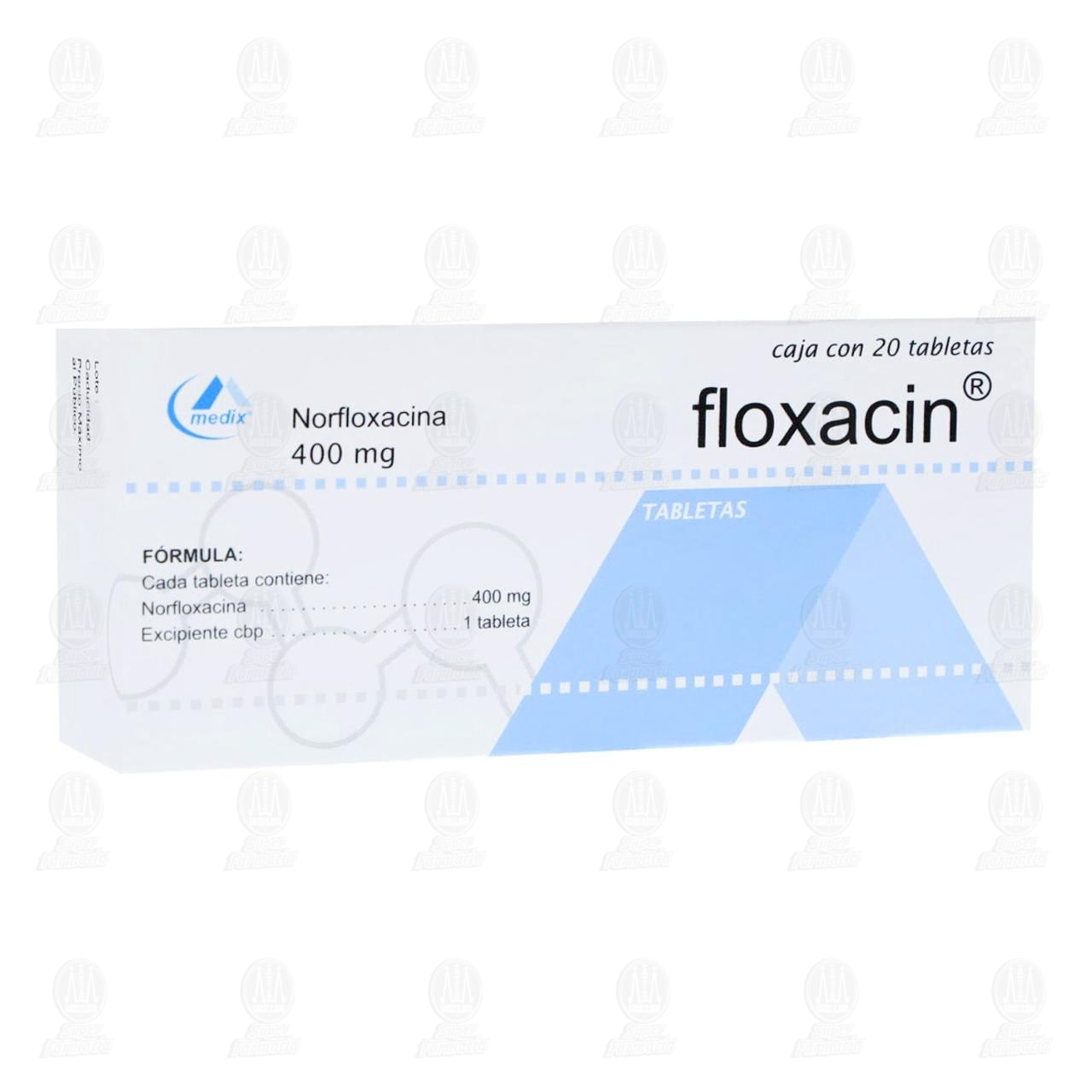 Floxacin 400 mg, 20 Tabletas.