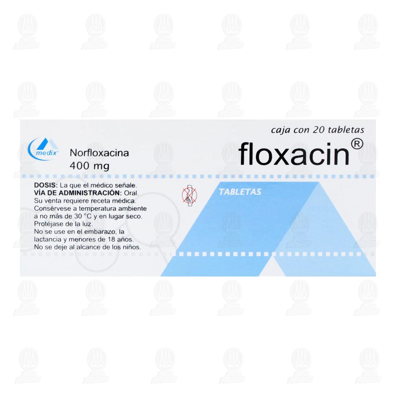 Floxacin 400 mg, 20 Tabletas. image number 2