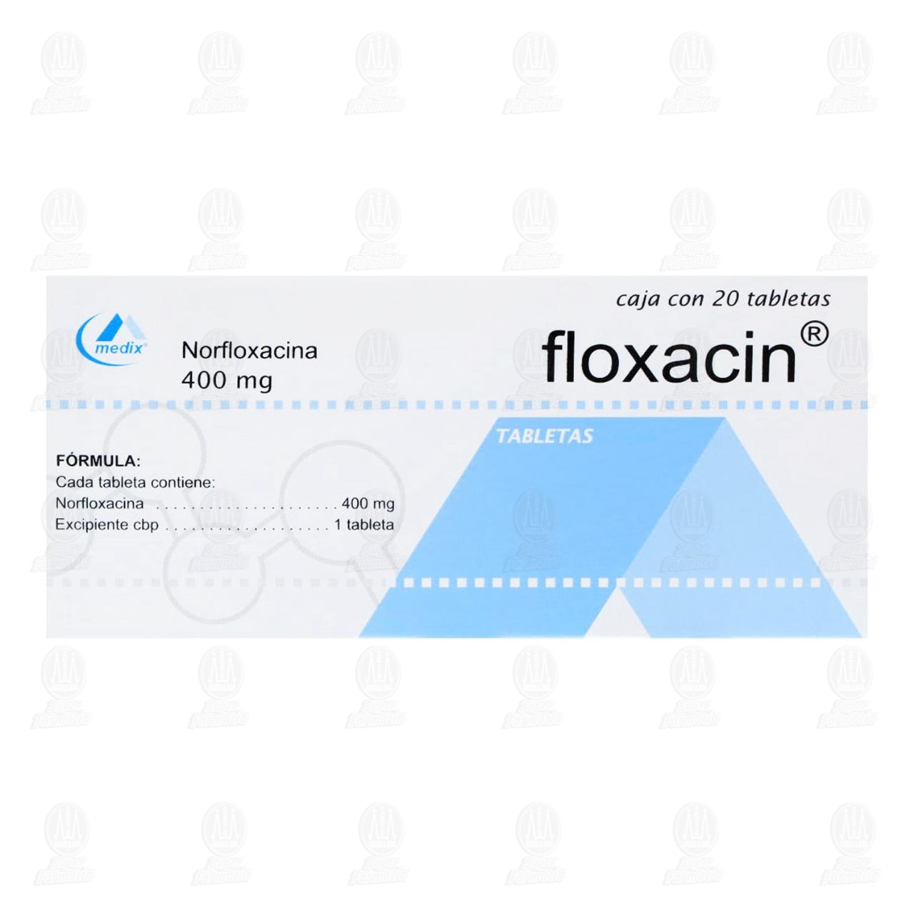Floxacin 400 mg, 20 Tabletas. image number 1
