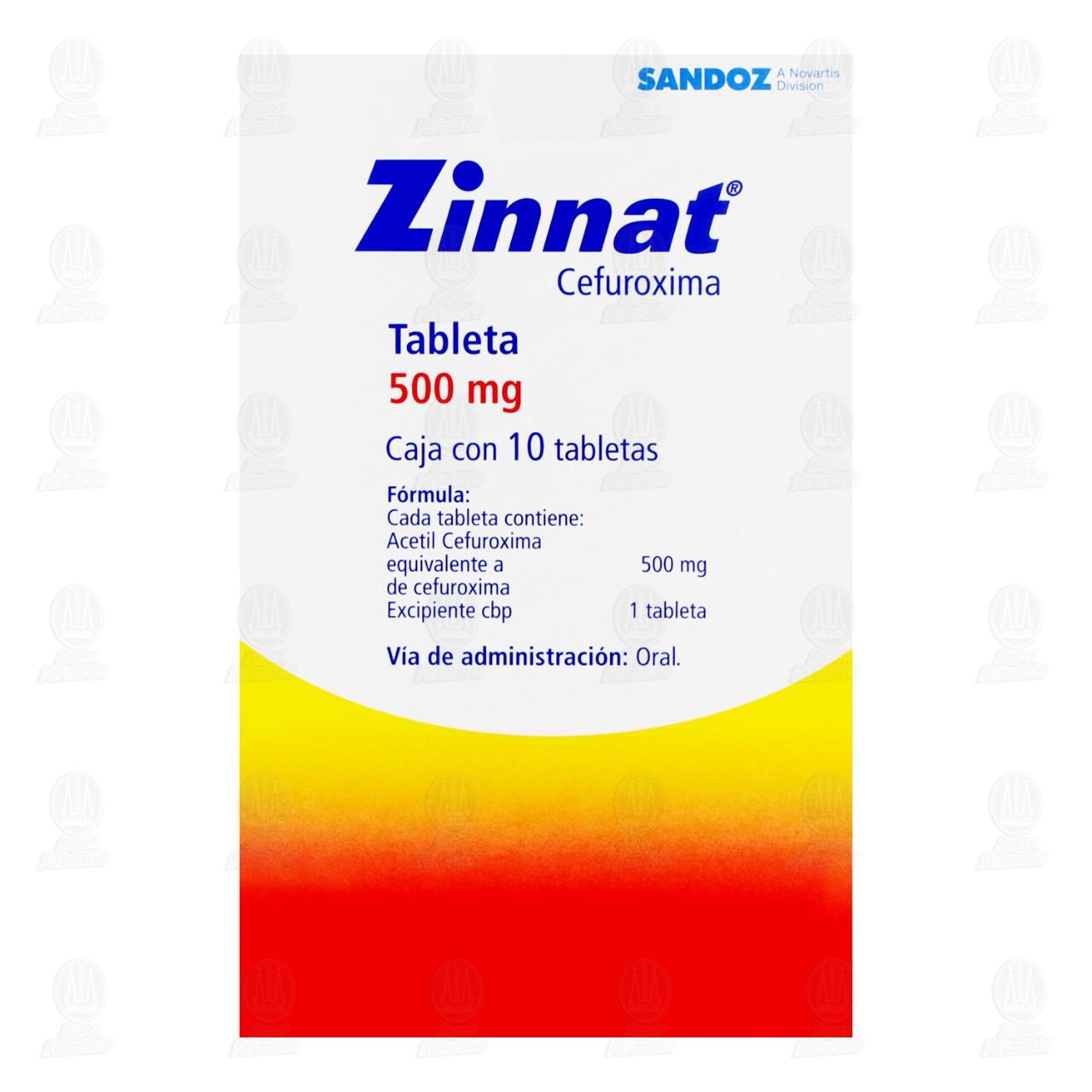 Zinnat 500 mg, 10 Tabletas. image number 1