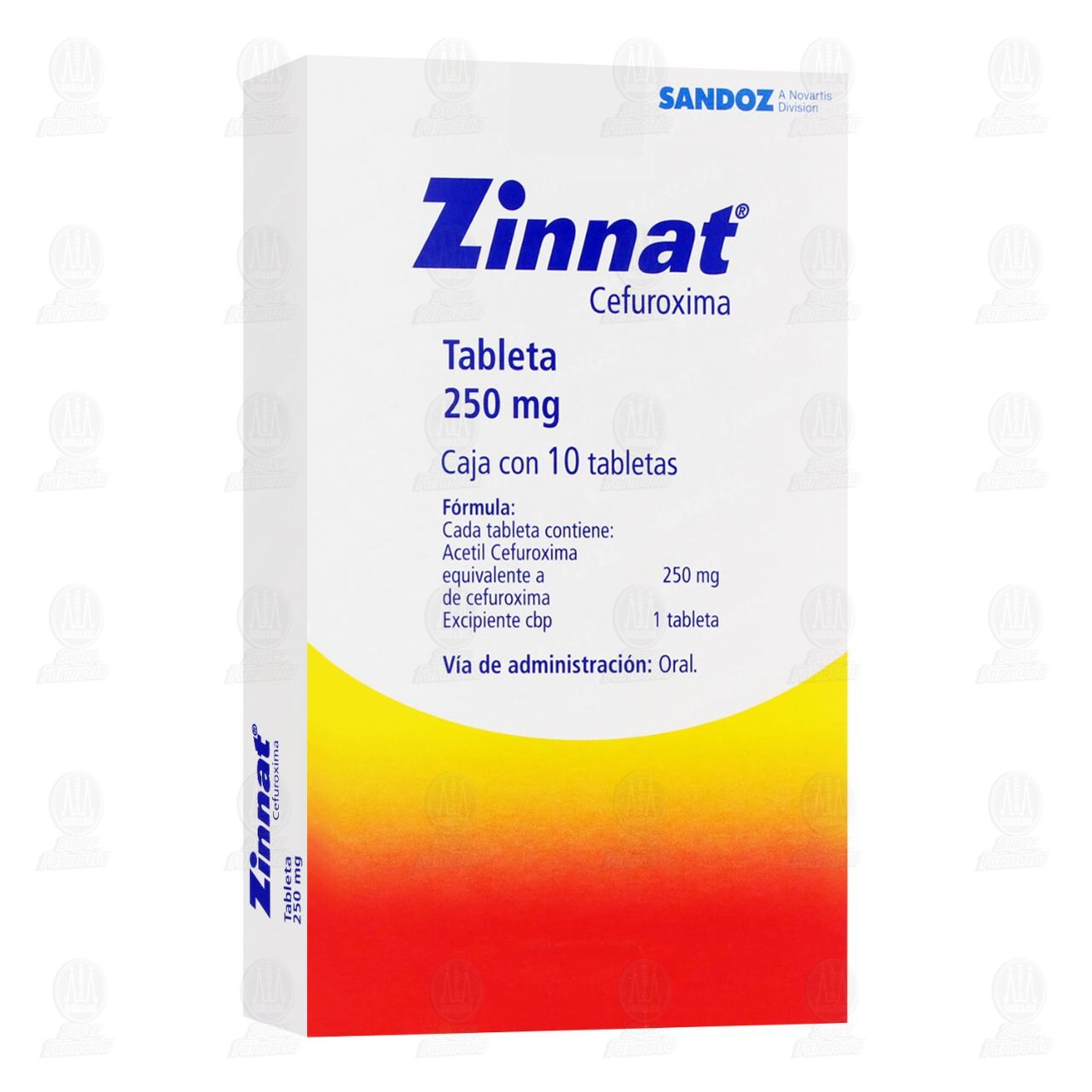 Zinnat 250 mg, 10 Tabletas. image number 0