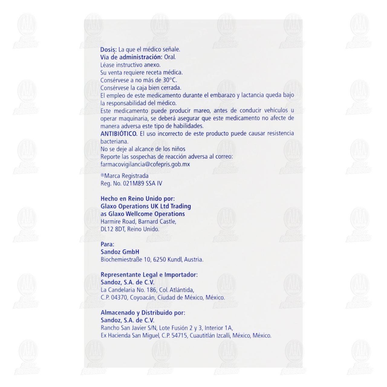 Zinnat 250 mg, 10 Tabletas. image number 2