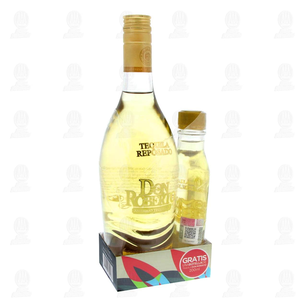 Imagen para Tequila reposado Don Roberto Antiguo Tequilero, 100% de agave. Contiene 1 botella con 700 mililitros y 1 botella de 200 mililitros de regalo con 35% volumen de alcohol por cada botella.