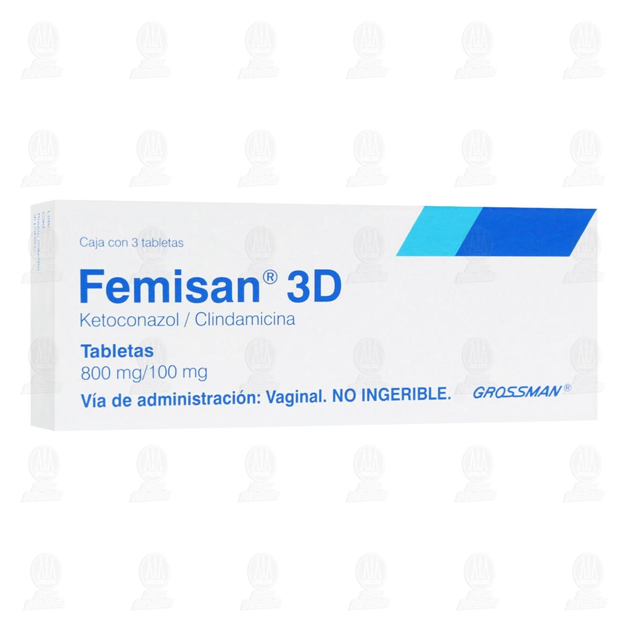 Femisan 3D 800mg/100mg, 3 Tabletas. image number 0