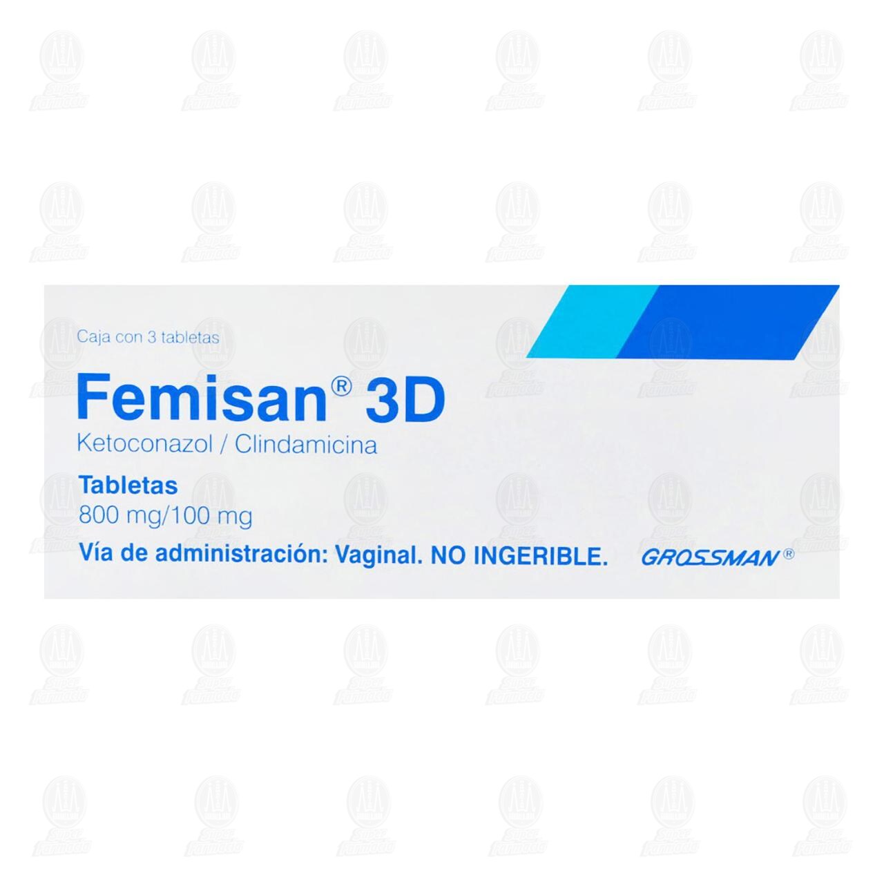 Femisan 3D 800mg/100mg, 3 Tabletas. image number 1
