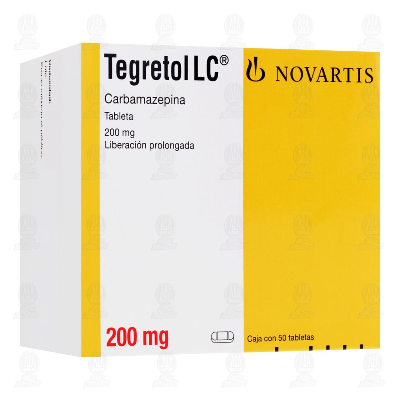 Tegretol LC 200 mg, 50 Tabletas. image number 0