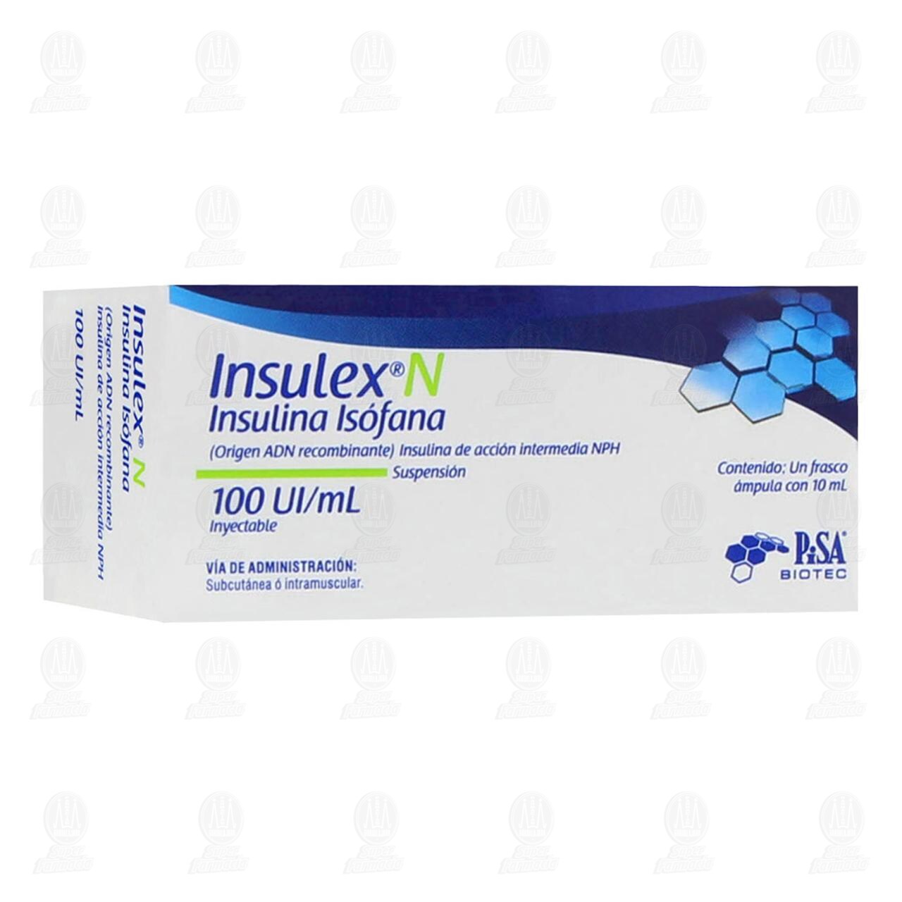 Insulex N 100UI/ml Suspensi&oacute;n Inyectable &Aacute;mpula, 10 ml. image number 0