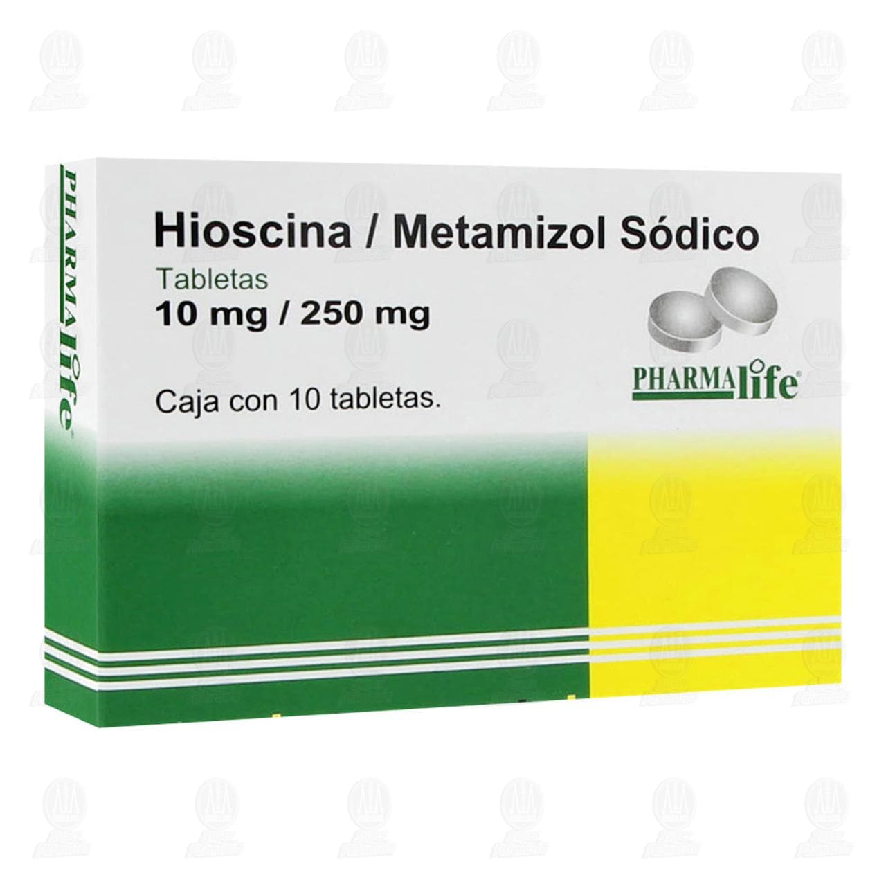 Hioscina/Metamizol Sódico 10mg/250mg, 10 Tabletas Pharmalife.