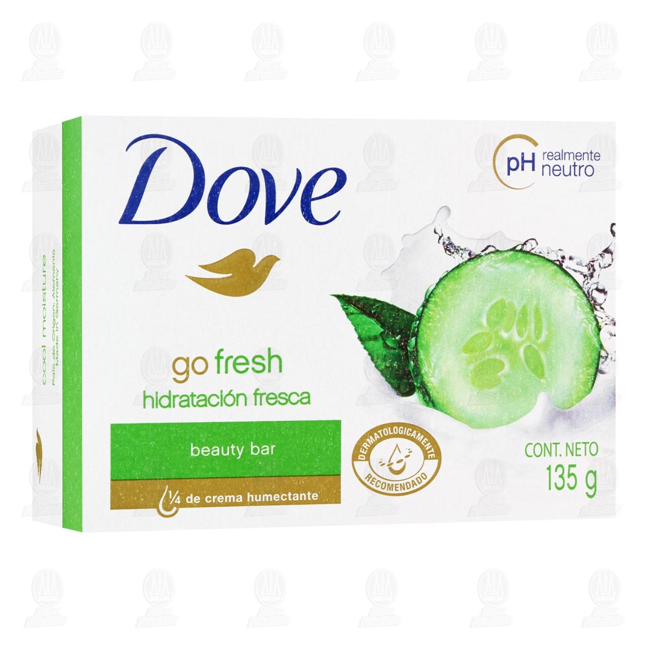 Jab&oacute;n de Tocador Dove Go Fresh hidrataci&oacute;n Fresca, 135 gr. image number 0