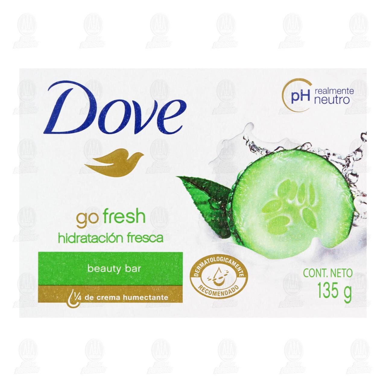 Jab&oacute;n de Tocador Dove Go Fresh hidrataci&oacute;n Fresca, 135 gr. image number 1